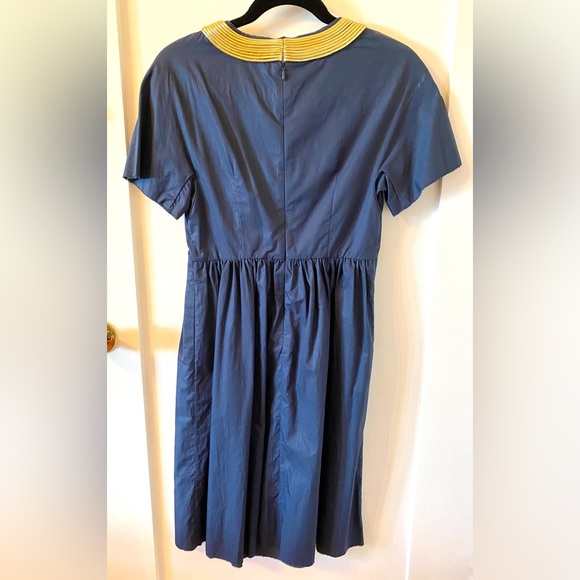 Phillip Lim navy blue dress with metallic collar.  Size 4 - Picture 3 of 4